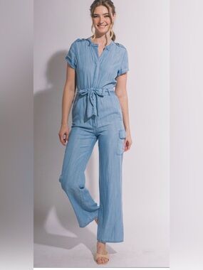 NWT Love Tree 100% Tencel Utility Jumpsuit